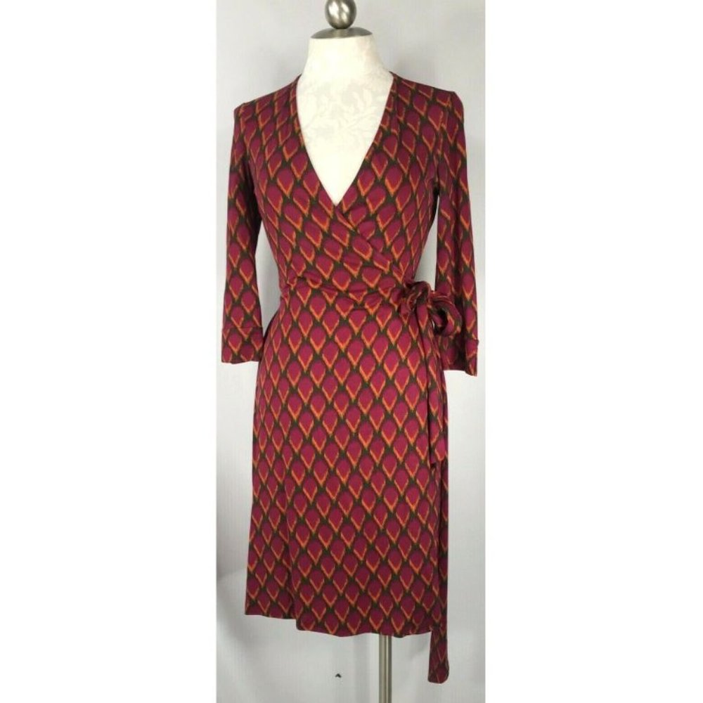 Diane Von Furstenberg 6 Julian Wrap Dress Silk DVF
